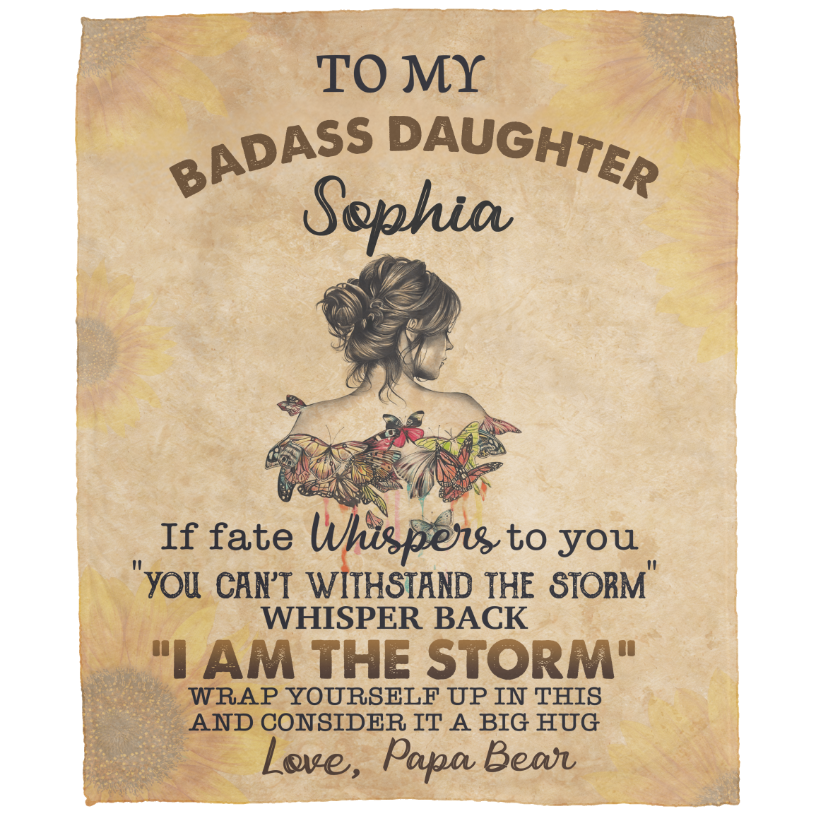 To My Badass Daughter Blanket, Gift for Daughter