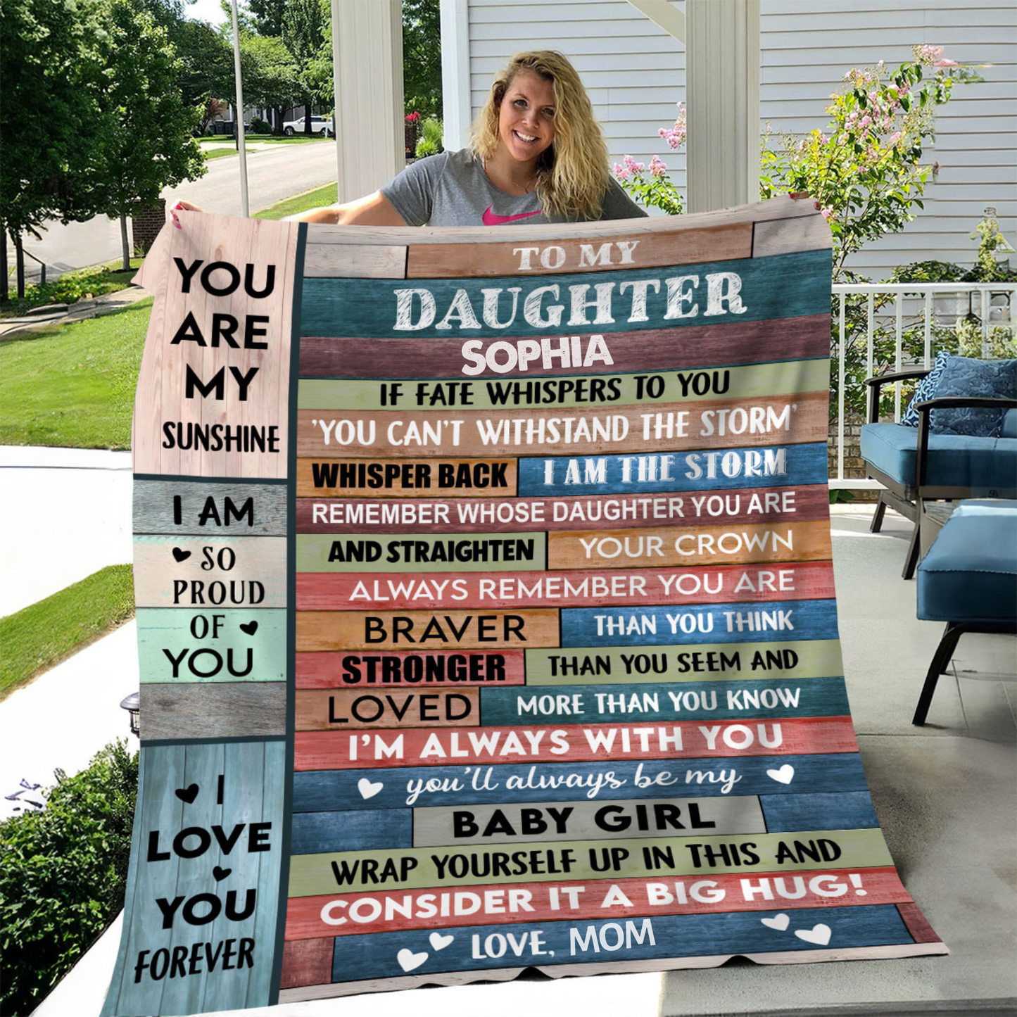 Custom Daughter Blanket – Personalized with Name, Gift from Mom or Dad