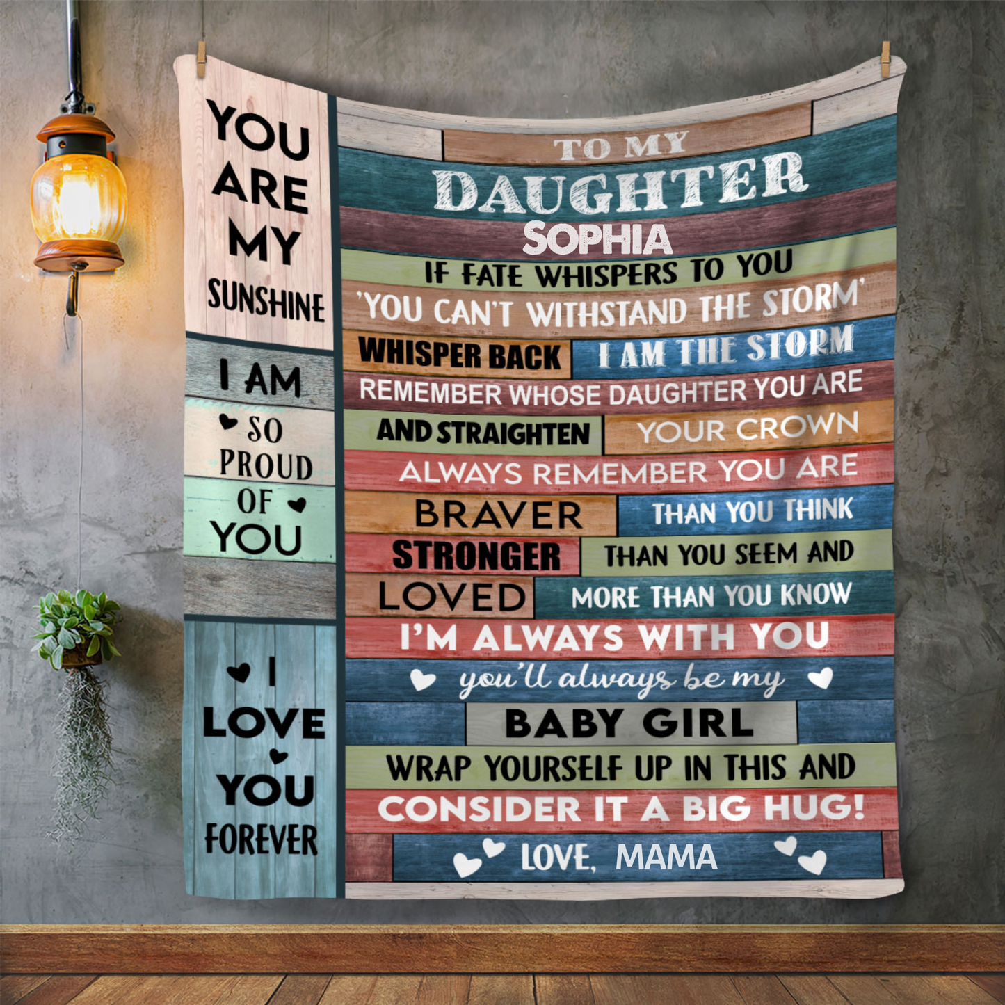 Custom Daughter Blanket – Personalized with Name, Gift from Mom or Dad