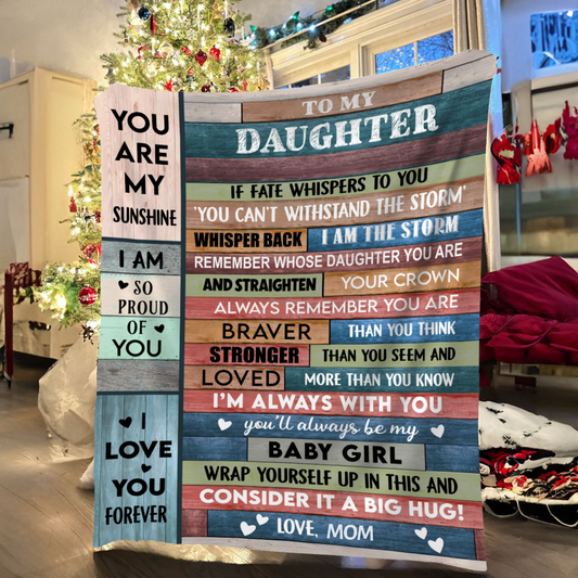 Custom Daughter Blanket – Personalized with Name, Gift from Mom or Dad