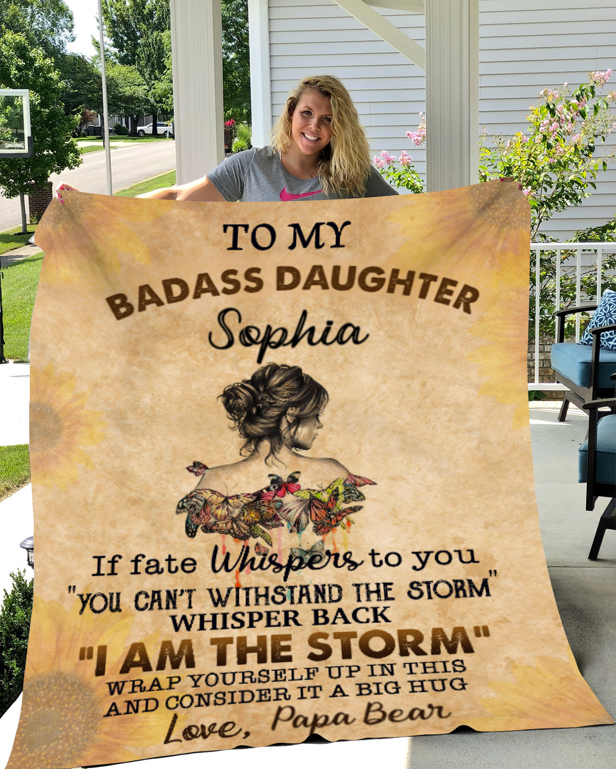 To My Badass Daughter Blanket, Gift for Daughter