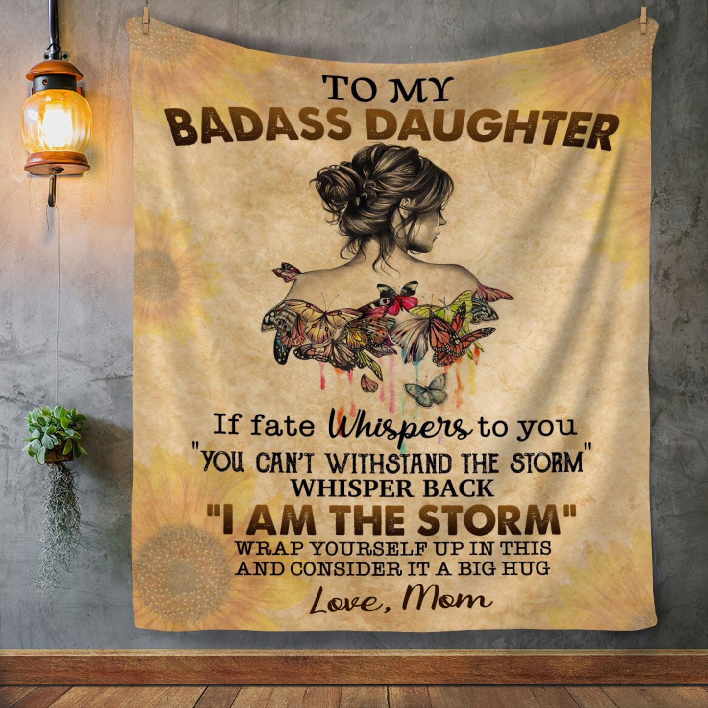 To My Badass Daughter Blanket, Gift to Daughter, Gift from Mom