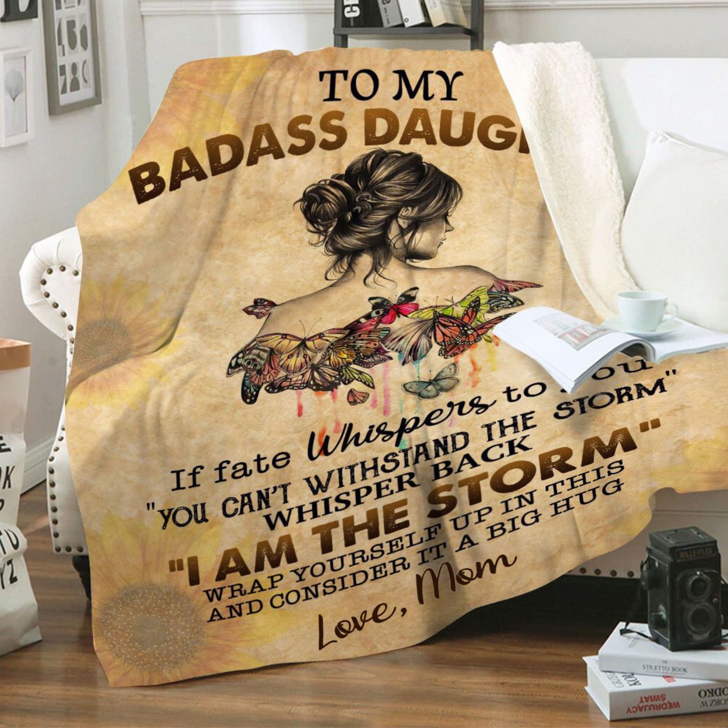 To My Badass Daughter Blanket, Gift to Daughter, Gift from Mom