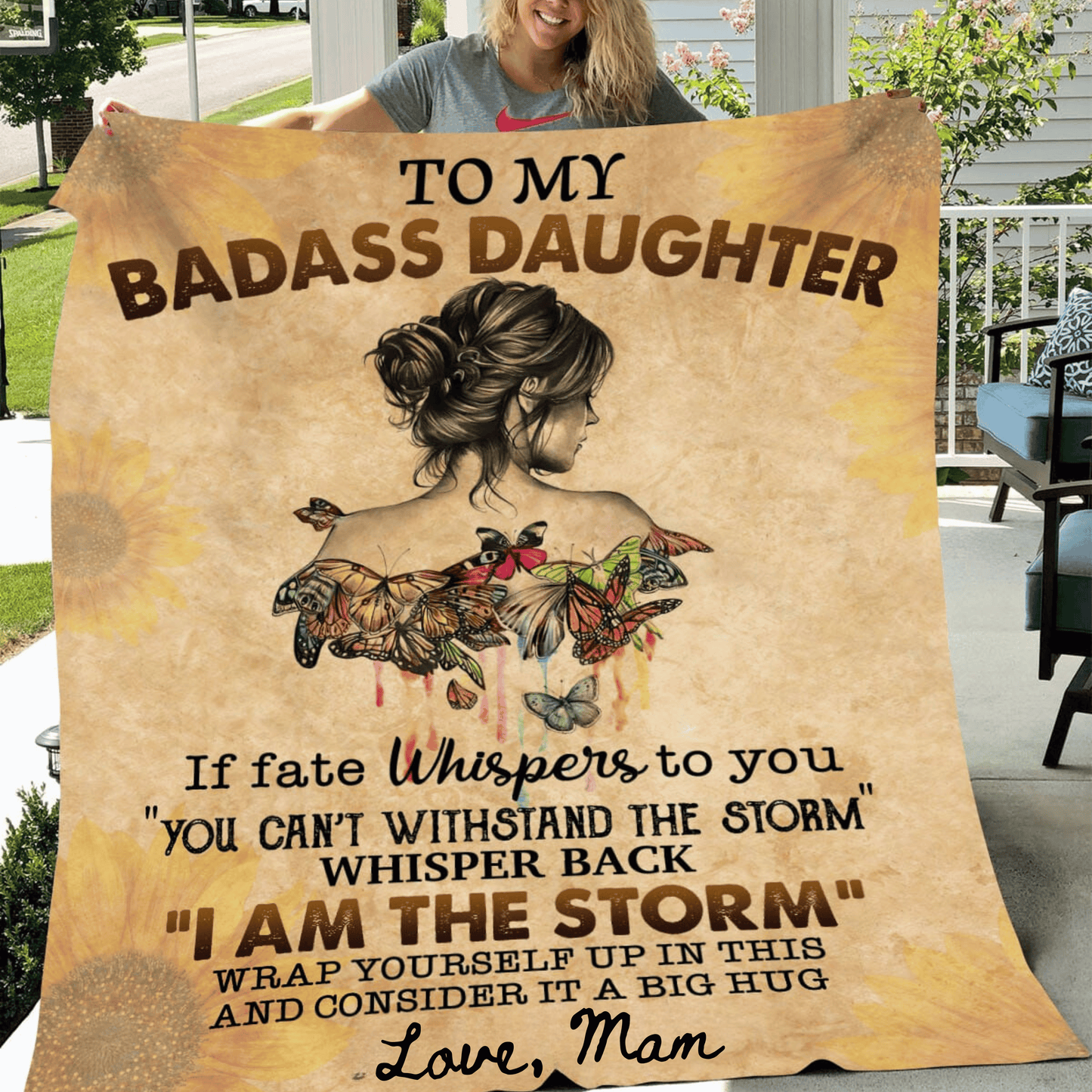 To My Badass Daughter Blanket, Gift to Daughter, Gift from Mam
