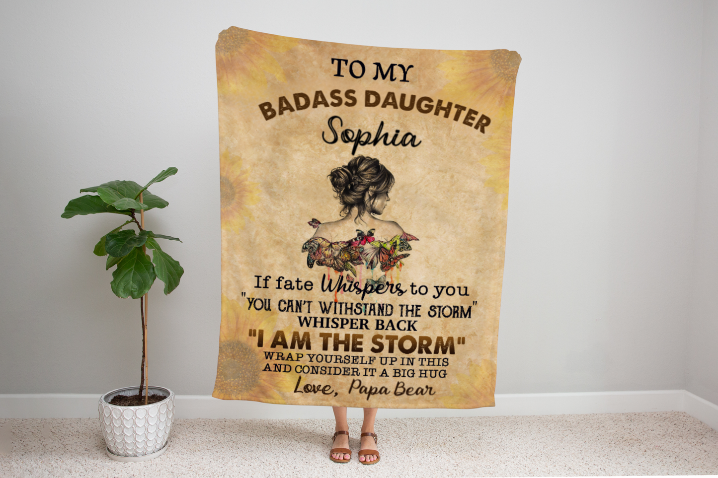 To My Badass Daughter Blanket, Gift for Daughter