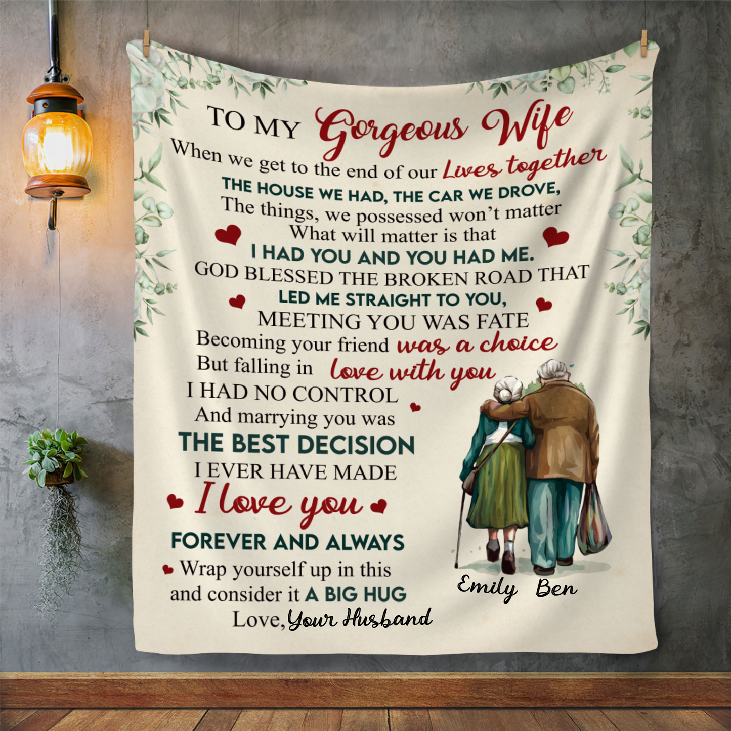 Personalized Blanket for Wife - Anniversary Gift, Throw Blanket from Husband, Christmas Gift